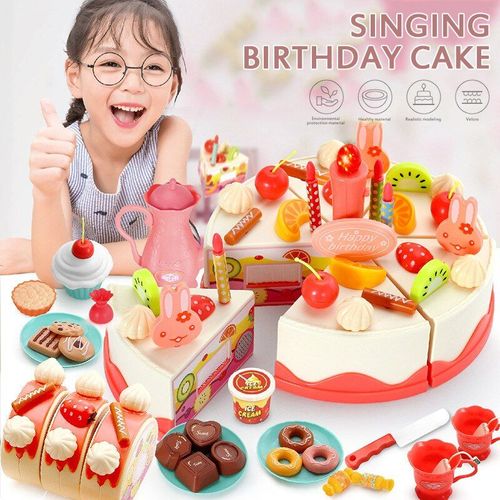 Ensemble De Desserts Et De Thé Pour Enfants, Jouet Maison De Jeu De Gâteau D'anniversaire, 4 Styles, Chant Léger, Coupe De Musique, Cadeau Pour Bébés