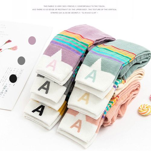 Collants Couleur Bonbon Pour Enfants 1-9 Ans, 1 Pièce, Couleurs Assorties, Arc-En-Ciel, Pantalon À Neuf Points, Lettres, Collants De Danse Pour Bébés Filles