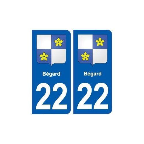 22 Bégard Blason Ville Autocollant Plaque Sticker - Arrondis