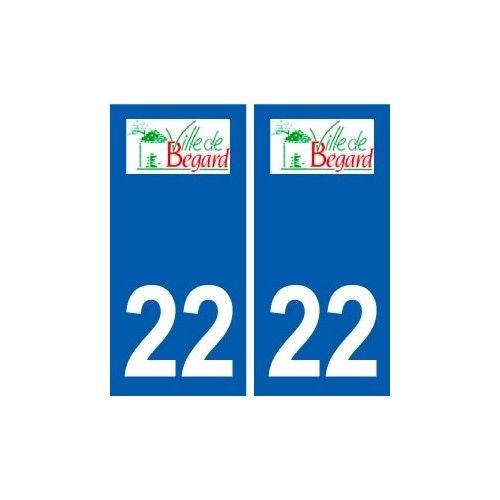 22 Bégard Logo Ville Autocollant Plaque Sticker - Droits