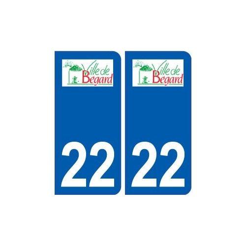 22 Bégard Logo Ville Autocollant Plaque Sticker - Arrondis