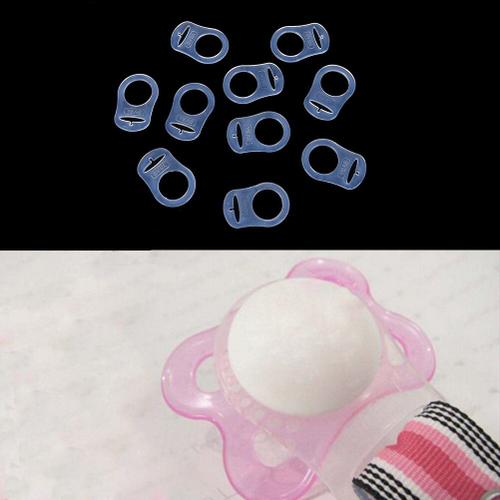 10 Pcs/Lot Couleur Claire Silicone Bébé Infantile Né Mam Sucette Adaptateur Anneaux Factice Clip Adaptateur Chaîne Porte-Sucette En Gros