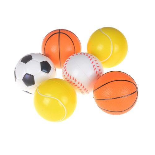 Balle De Jouet Anti-Stress 10cm, En Caoutchouc Pu, Balle De Football, Basket-Ball, Éponge En Mousse, Jouet Anti-Stress À Presser