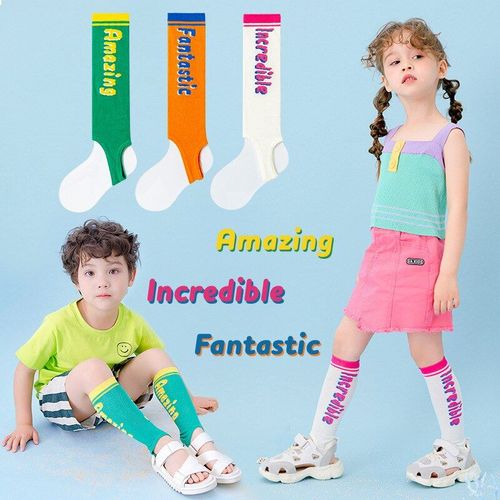 Chaussettes D'été En Coton Pour Enfants, Tube Marche Sur Le Pied, Doux, Kawaii, Impression Couleur Unie, Pour Garçons Et Filles