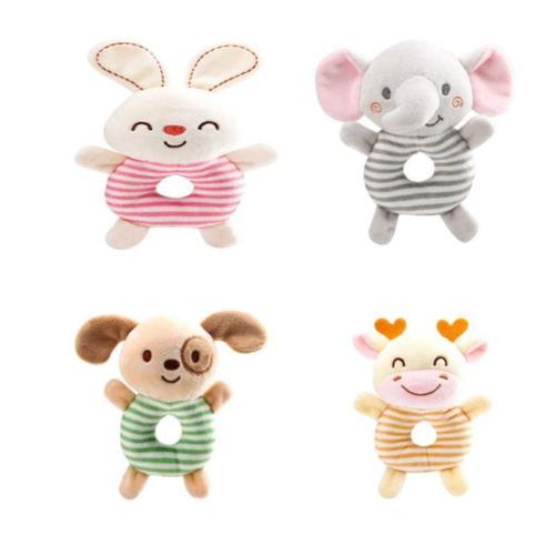 Jouet Animaux Heureux Pour Nouveau-Né De 0 À 6 Mois, Peluche Douce Et Confortable, Prise En Main, Puzzle Pour Bébé De 1 An, Hochet Pour Enfants