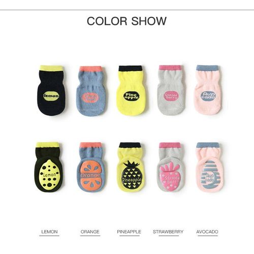 Chaussettes D'été En Coton Peigné Antidérapantes Pour Enfants, 5 Couleurs, 1 Paire, Kawaii