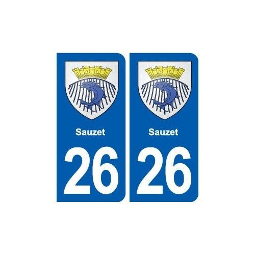 26 Sauzet Blason Autocollant Plaque Stickers Ville - Arrondis