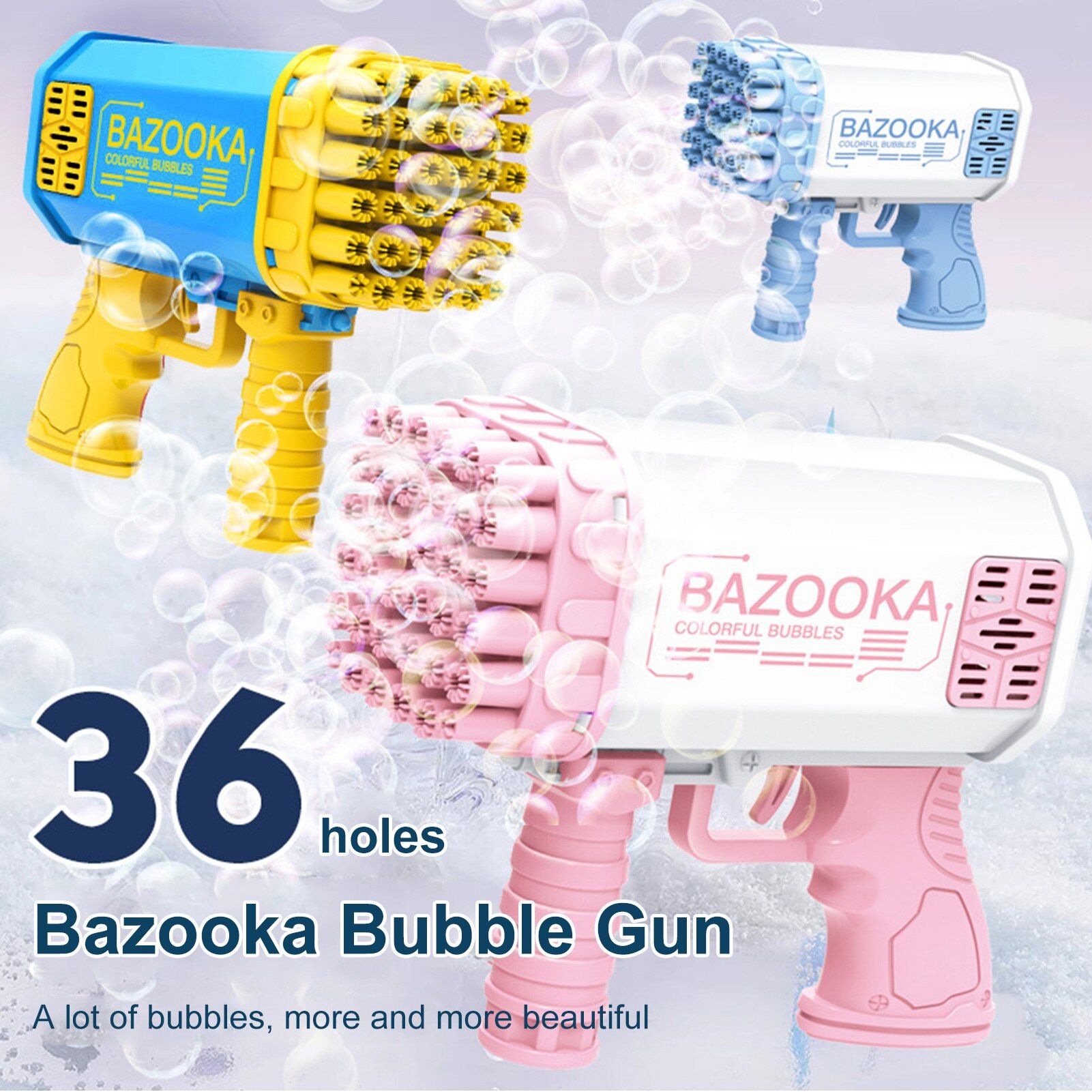 Machine à bulles automatique à 36 trous, fusée Gatlin, pistolet à bulles  électrique, fabricant de savon, jouets pour enfants, jouets d'été pour  l'extérieur