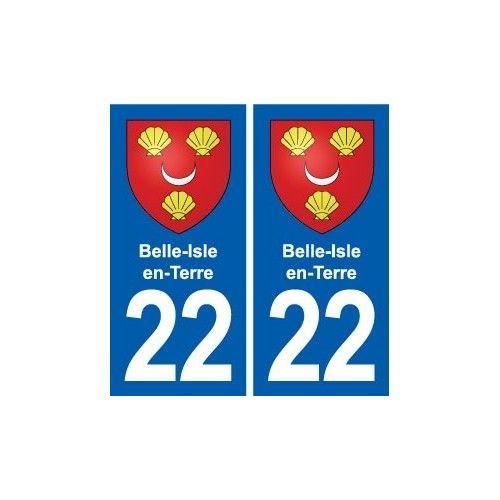 22 Belle-Isle-En-Terre Blason Ville Autocollant Plaque Sticker - Droits
