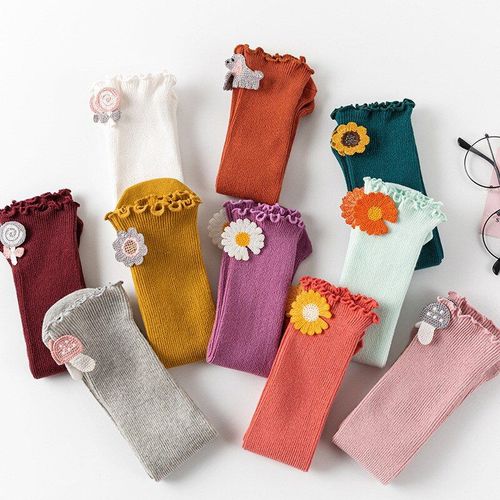 Chaussettes Souples À Volants Pour Enfants De 1 À 8 Ans, 1 Paire, Bas En Coton, Style Pastoral, Pour Filles, Été
