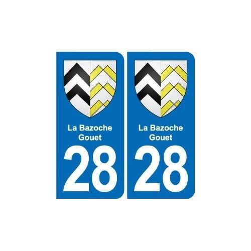 28 La Bazoche-Gouet Blason Autocollant Plaque Stickers Ville - Arrondis