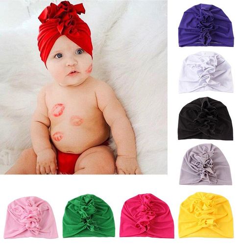 Chapeau Foulard Indien Pour Bébé, 9 Couleurs Unies, Doux, Casquette Ajustable