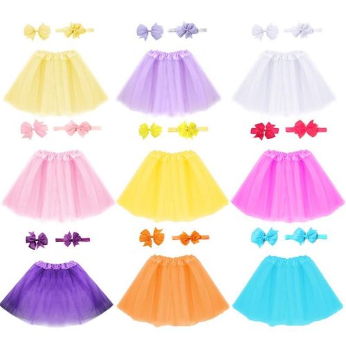 Ensemble Jupe-Culotte Pour Nouveau-Né, 1 Pièce, Kawaii, Tutu, Couleur Bonbon, Coiffe, Avec N¿Ud, Bandeau, Épingle À Cheveux, Accessoires De Photographie