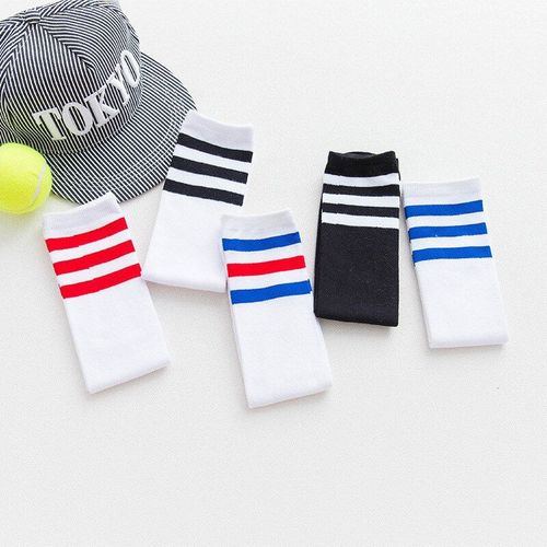 Chaussettes De Football Pour Enfants De 3 ? 12 Ans, 1 Paire, 100% Coton Biologique, Sans Talons, Haut Ray?, Style Coll?gien, Douces, Pour Gar?ons Et Filles