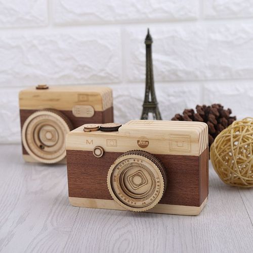 Boîte À Musique En Bois Rétro, Design De Caméra, Mélodie Classique, Décoration De Maison, Anniversaire