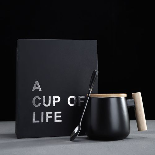 Tasse À Café Créative Avec Couvercle Et Cuillère En Bambou, Tasse En Céramique Résistante À La Chaleur, Meilleur Cadeau Pour Les Amis, Tasses D'eau Et De Lait De Bureau