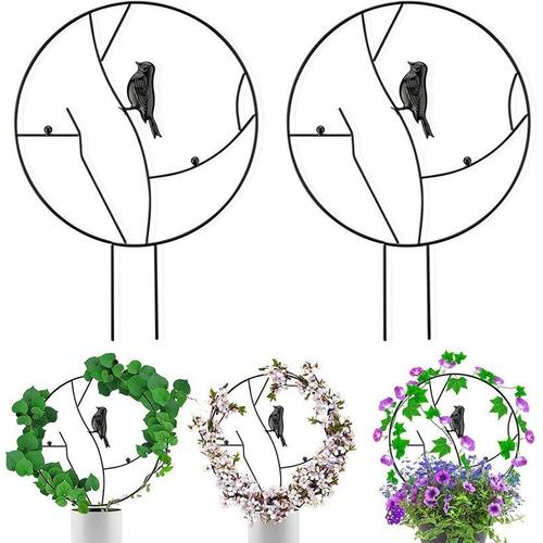 Support De Plantes De Jardin En Treillis Enduit Noir, Support Métallique Pour Plantes Grimpantes En Pot, Support De Vigne À Fleurs