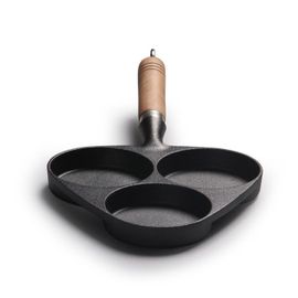 Marmite À ¿Ufs En Fonte, Pratique, Poêle À ¿Ufs Sans Revêtement, Wok Pour Cuisinière À Gaz Et À Induction, Ustensile De Cuisine Antiadhésif