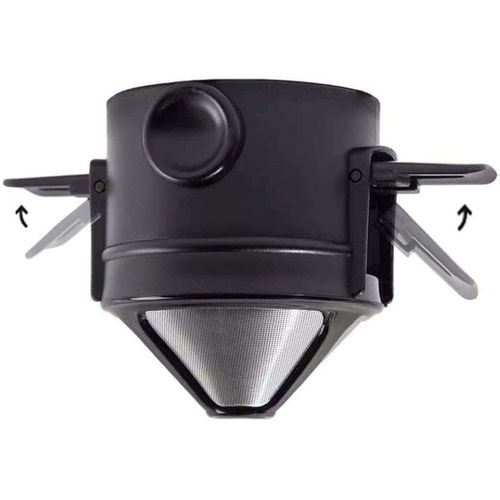 Filtre À Café Portable, Passoire Pliable, En Acier Inoxydable, Sans Papier, Réutilisable, Cône Filtrant, Pour 1 À 2 Tasses