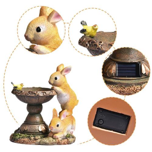 Lampe Solaire À Led En Forme De Lapin, En Résine, Résistante Aux Intempéries, Décoration De Jardin, Non Toxique, Facile À Installer, Pour Les Amis Et La Famille