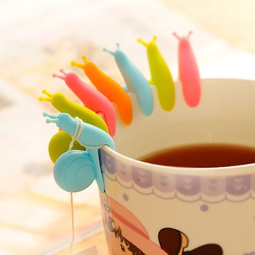 Mini Sac À Thé En Forme D'escargot, 10 Pièces/Lot, Clip Tasse Infuseurs À Thé, Clips De Passoire, Décor De Fête, Support De Sac À Thé En Silicone # W5