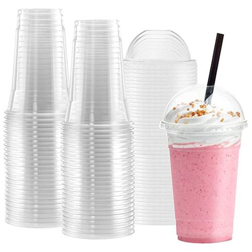 Gobelets En Plastique Jetables De 100 Ml, 450 Pièces/Ensemble, Gobelets Avec Couvercle En Dôme Pour Boisson Froide Glacée, Café, Thé, Smoothies, Eau, Gobelets De Fête, Vaisselle