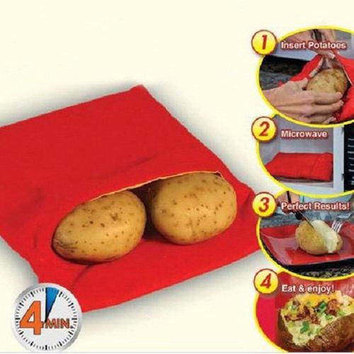Pommes de terre rouges lavables, nouveau sac de cuisson, cuire au micro-ondes, rapide (cuire 4 pommes de terre à la fois), accessoires de cuisine, 1 pièce