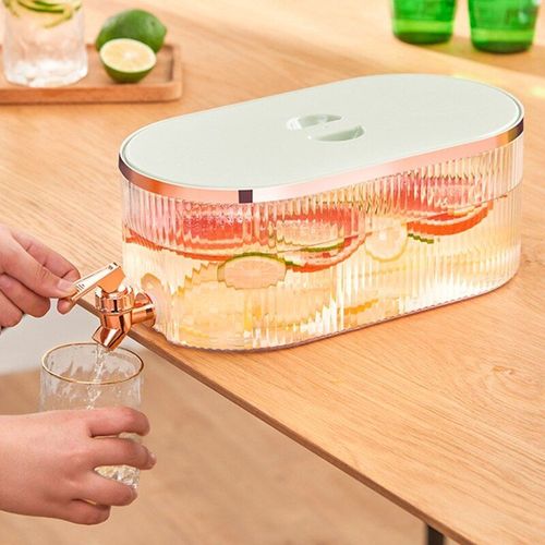 Robinet Bouilloire Froide Avec Couvercle 5,3l Réfrigérateur À Thé Aux Fruits Bouteille Distributrice De Congélation Pour La Cuisine À Domicile Café Bar Réfrigérateur