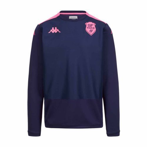 Sweat Apron Pro 8 Kappa Stade Français Paris Officiel Rugby Bleu/Rose Homme