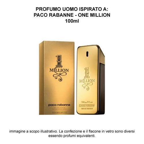 Profumo Equivalente A One Million Di Paco Rabanne Da 100ml - Profumo Uomo 