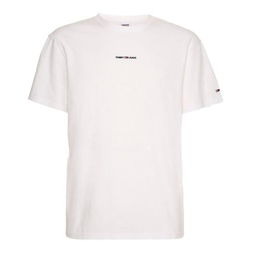 T Shirt Tommy Jeans Logo Teint Avec Des Pigments Homme Blanc