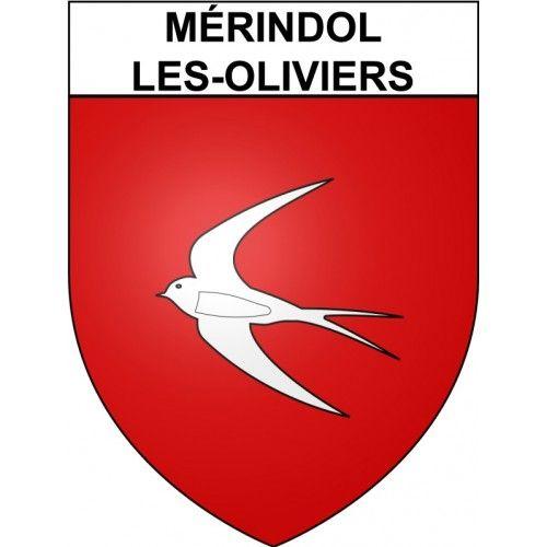 Mérindol-Les-Oliviers 26 Ville Stickers Blason Autocollant Adhésif - 4 Cm