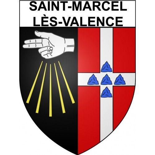 Saint-Marcel-Lès-Valence 26 Ville Stickers Blason Autocollant Adhésif - 4 Cm