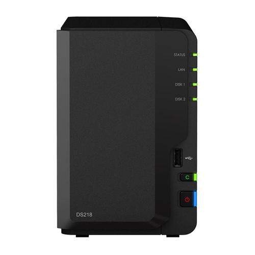 Synology Disk Station DS218 - Serveur NAS - 2 Baies - SATA 6Gb/s - RAID RAID 0, 1, JBOD - RAM 2 Go - Gigabit Ethernet - iSCSI support