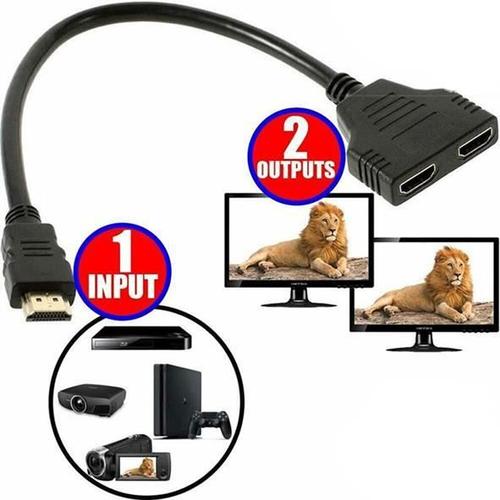 2 X Adaptateur Prise HDMI Mâle vers Double HDMI Femelle Multiprise hdmi switch