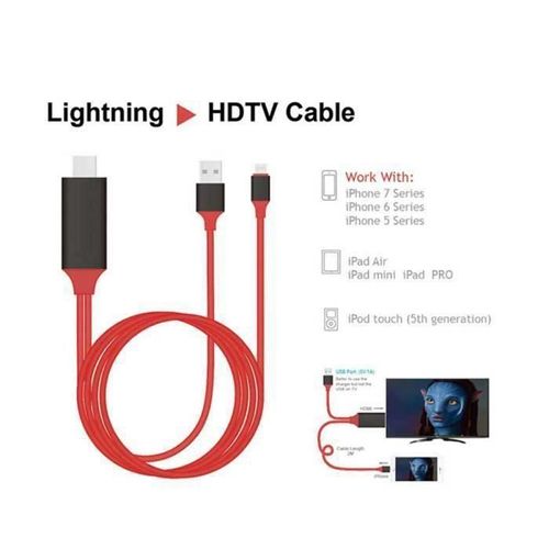 Câble pour Lightning pour HDMI HDTV Câble Adaptateur AV 1080p pour iPad Air Pro pour iPhone X 8 7 7 Plus 6 s 6 5S