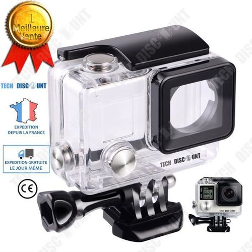 TD? Bo?tier ?tanche Gopro pour Hero 4 Hero 3 cam?ra sport accessoire etui equipement underwater imperm?able protection waterproof