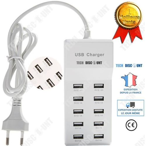 TD? Adaptateur multi ports USB C secteur Universel Iphone Apple 7 8 samsung Chargeur s8 s9 s7 embout t?l?phone prise multiple portab
