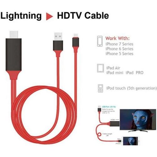 Câble pour Lightning pour HDMI HDTV Câble Adaptateur AV 1080p pour iPad Air Pro pour iPhone X 8 7 7 Plus 6 s 6 5S