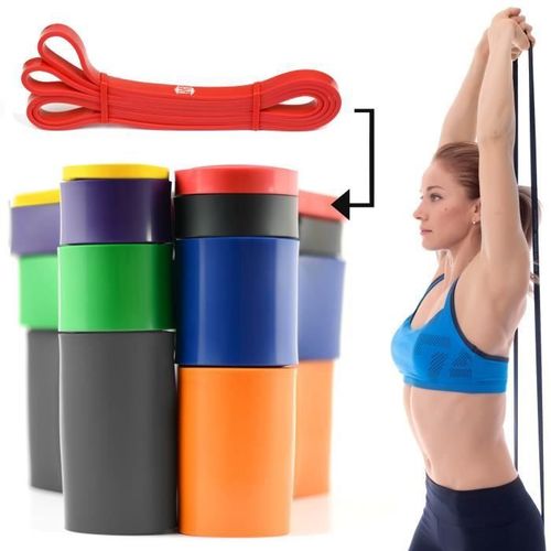 Ckb Ltd? 1x Fitness 12-30lb Resistance 1.3 Cm Rouge Bande De R?Sistance Bande Elastique Pour Yoga Pilate Musculation Gymnastique