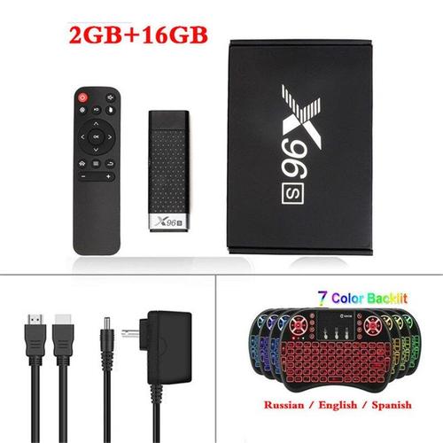 2G16G Backlit i8 - Boîtier smart pour tv et wifi, android 9.0, amlogic S905Y2, ram 4 go, récepteur dongle bâton avec ports usb, lecteur multimédia, bt4.2, 60fps, 4 k, 2.4G/5.8 G, ddr 3