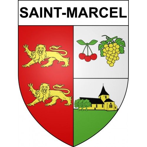 Saint-Marcel 27 Ville Sticker Blason Écusson Autocollant Adhésif - 17 Cm