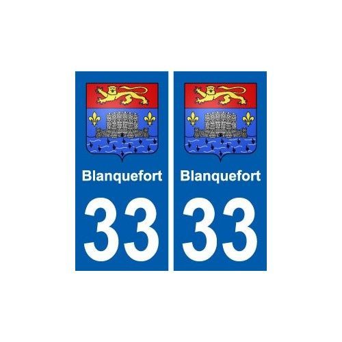 33 Blanquefort Blason Ville Autocollant Plaque Stickers - Droits - Noir
