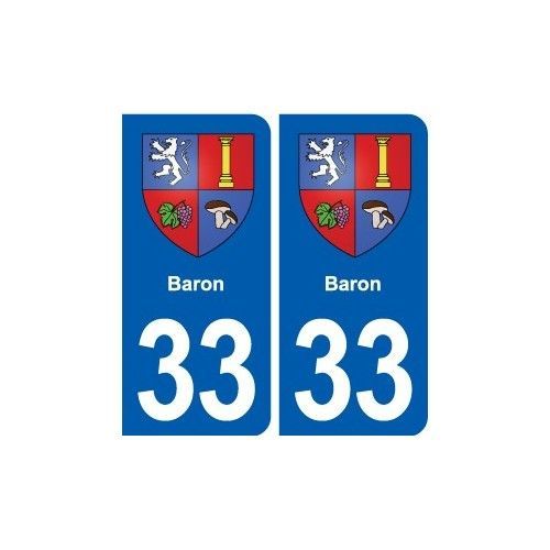 33 Blanquefort Blason Ville Autocollant Plaque Stickers - Arrondis - Blanc