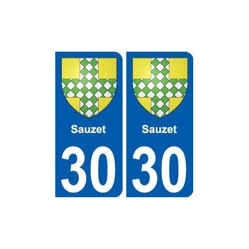 30 Sauzet Blason Autocollant Plaque Stickers Ville - Arrondis