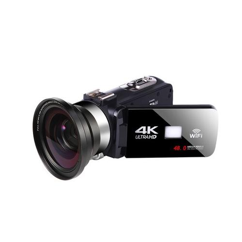 grise Avec 16G caméra vidéo 4K, 48mp, Zoom numérique 18X, pour Vlogging Youtube, 10 réflecteurs, 3.0 degrés