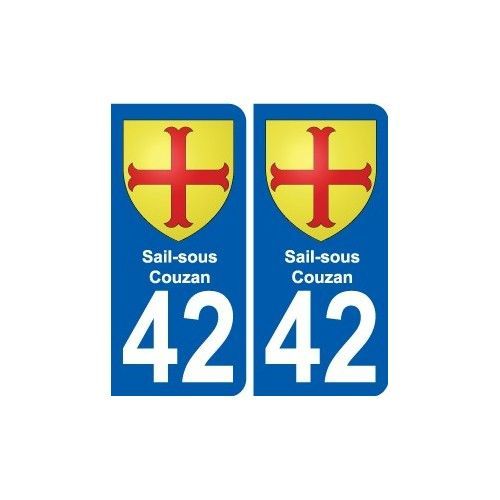 42 Sail-Sous-Couzan Blason Autocollant Plaque Stickers Ville - Arrondis