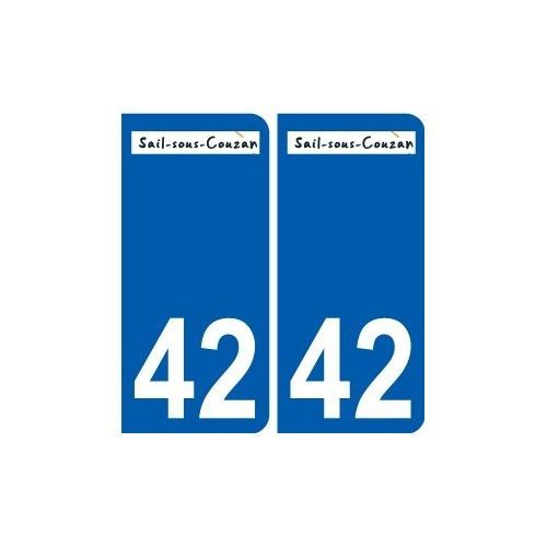 42 Sail-Sous-Couzan Logo Autocollant Plaque Stickers Ville - Arrondis