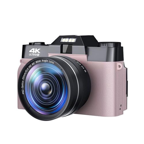 CDR10 Rose-Lentille Standard caméscope Vlogging pour YouTube, WIFI, Portable, Zoom numérique 4K, 48mp HD, sortie USB autonome