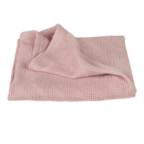 Couverture Bébé Bio Roba Lil Planet 80x80 Cm Certifié Gots - Rose-Mauve - Aspect Tricoté